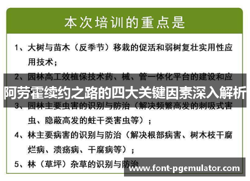 阿劳霍续约之路的四大关键因素深入解析